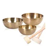 Peter Hess singing bowls-set large, 3 cups + 2 mallets