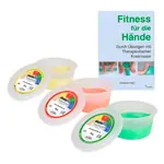 Physioflex Therapy Clay, Set: 85 g, soft, medium, strong, incl. Book