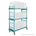 Plastic material cart, 3 shelves, mobile