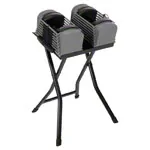 Image shows Power Block-Set 3pcs., Dumbbell Sport 50, 4,5-23kg pair + Folding Stand
