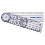 Protractor, leg length 18 cm, transparent