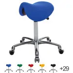 Saddle stool with cushion, exclusive with wheels
