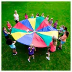 Schwungtuch,  7 m, yellow / red / green / blue