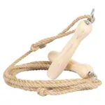 Skipping rope made of hemp with wooden handle 280 cm