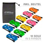 Skipping rope speed rope set, adjustable, 300 cm, 10 pieces, incl. storage bag