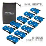Skipping rope speed rope set, adjustable, 300 cm, 10 pieces, incl. storage bag