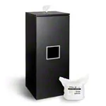 Image shows Sport-Tec disinfectant wipe dispenser, black wood, incl. 400 wipes