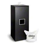 Image shows Sport-Tec disinfectant wipe dispenser, black wood, incl. 800 wipes