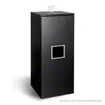 Image shows Sport-Tec disinfectant wipe dispenser, black wood, incl. waste garbage can