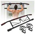 Sport-Tec door rack chin-up bar foldable, 117x28 cm, incl. 2 power ropes + 2 snap hooks