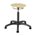 Standard swivel stool with wooden seat and glides