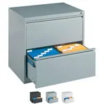 Suspension filing cabinet with 2 drawers, LxWxH 73,3x78,7x59 cm, with two lanes