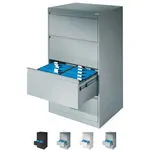 Suspension filing cabinet with 4 drawers, LxWxH 135,7x78,7x59 cm, with two lanes