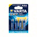 VARTA Micro High Energy Batteries 1.5 V AAA, 4 pieces