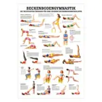 Wall chart - pelvic floor exercises, - LxW 100x70 cm