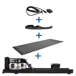 WaterRower rowing machine Shadow, incl. S4 Monitor, heart rate receiver, chest strap POLAR T31 and floor mat, set 4-pcs.