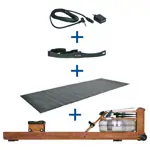 WaterRower rowing machine cherry incl. S4 Monitor, heart rate receiver, chest strap POLAR T31 and floor mat, set 4-pcs.