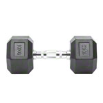 Hex rubber compact dumbbell, 10 kg, piece_StripHtml