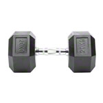 Hex rubber compact dumbbell, 20 kg, piece_StripHtml