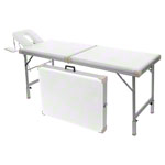 Aluminum case table Robusta ST, incl. headrest + armrest, 170/210x56x70-82 cm