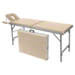 Aluminum case table Robusta ST, incl. headrest + armrest, 170/210x56x70-82 cm