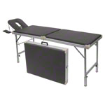 Aluminum case table Robusta ST, incl. headrest + armrest, 170/210x56x70-82 cm