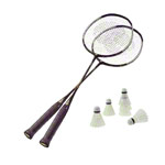 Badminton-set exclusive, 2 rackets 66 cm + 6 shuttlecocks