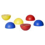 Balancing plastic hemispheres, 6.pcs.