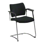 Cantilever chair with cushion and armrest