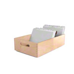 Card index set, 202-pcs., made of wood max. 1500 cards (A5) incl. 200 flashcards & register,
