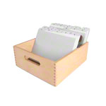 Card index set, 202-pcs., made of wood max. 900 cards (A5) incl. 200 flashcards & register,