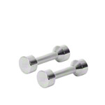 Chrome dumbbell massive, 10 kg, one piece