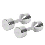 Chrome dumbbell massive, 10 kg, one piece
