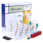 Cupping glass-set with vacuum pump, 27-piece