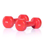 Dumbbell, 1 kg, red, 1 piece