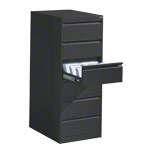 Filing cabinet with 6 drawers, light gray, with two lanes