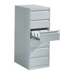 Filing cabinet with 6 drawers, light gray, with two lanes