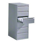 Filing cabinet with 6 drawers, light gray, with two lanes