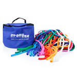 Gymnastics jumping rope, 300 cm, set of 10, includes storage bag
