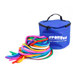 Gymnastics jumping rope, 300 cm, set of 10, includes storage bag