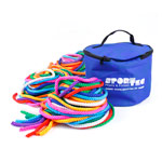 Gymnastics jumping rope, 300 cm, set of 10, includes storage bag