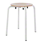 Gymnastics stool Exclusive with wooden seat,  35 cm, frame color white