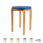 Gymnastics stool with wood seat and seat cushion with pleather case, set 2-pcs.