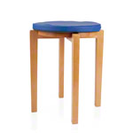 Gymnastics stool with wood seat and seat cushion with pleather case, set 2-pcs.