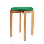 Gymnastics stool with wood seat and seat cushion with pleather case, set 2-pcs.