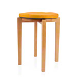 Gymnastics stool with wood seat and seat cushion with pleather case, set 2-pcs.