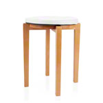 Gymnastics stool with wood seat and seat cushion with pleather case, set 2-pcs.