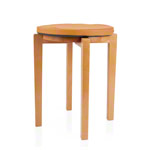 Gymnastics stool with wood seat and seat cushion with pleather case, set 2-pcs.