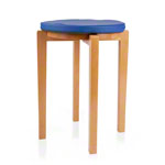 Gymnastics stool with wood seat and seat cushion with pleather case, set 2-pcs.