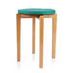 Gymnastics stool with wood seat and seat cushion with pleather case, set 2-pcs.